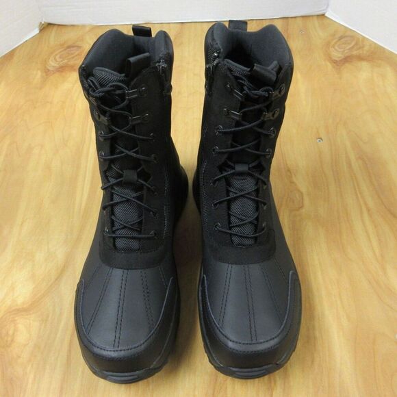 UGG Emmett Duck Cold Weather -32°C Boots Hi Sz 12 Black Waterproof Leather NWT - Picture 3 of 12